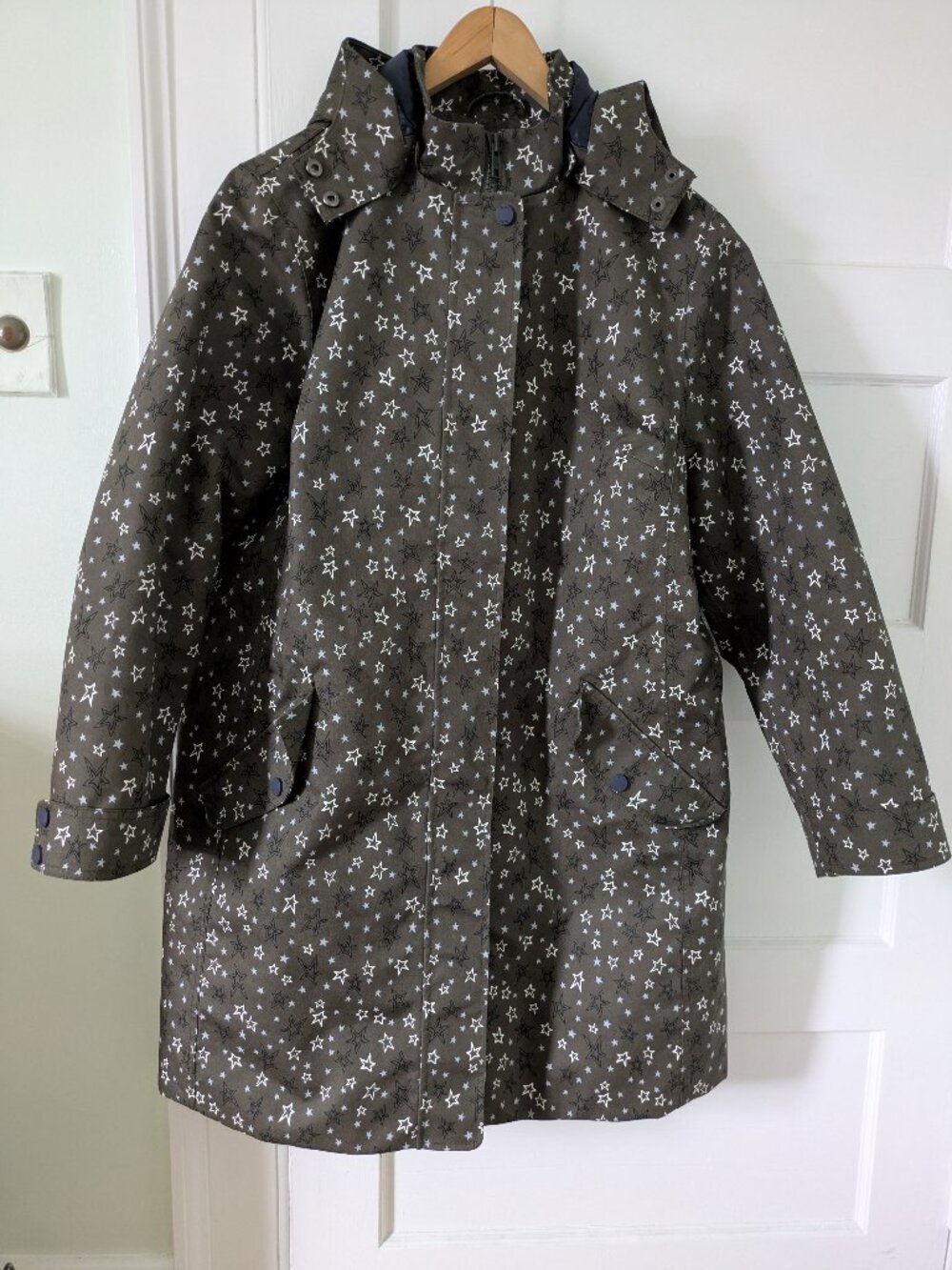 Boden Suki Raincoat Green Stars US14 Regular